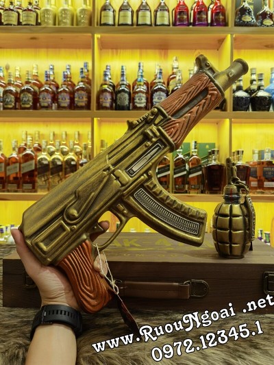 Rượu Sưu Tầm Súng Ak47 Gold